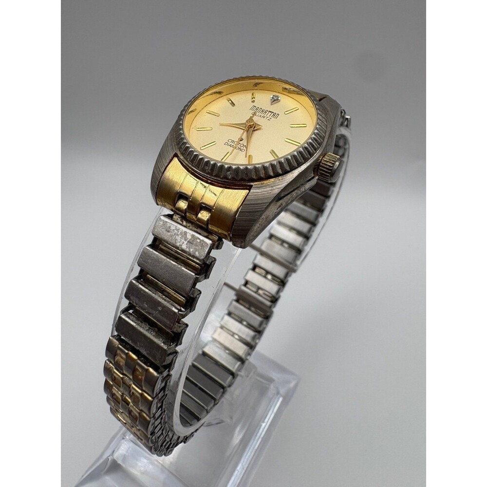 Vintage Manhattan Quartz Croton Diamond Watch - Picture 2 of 6